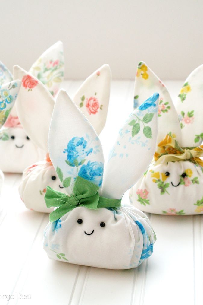 floral fabric bunny bunny craft