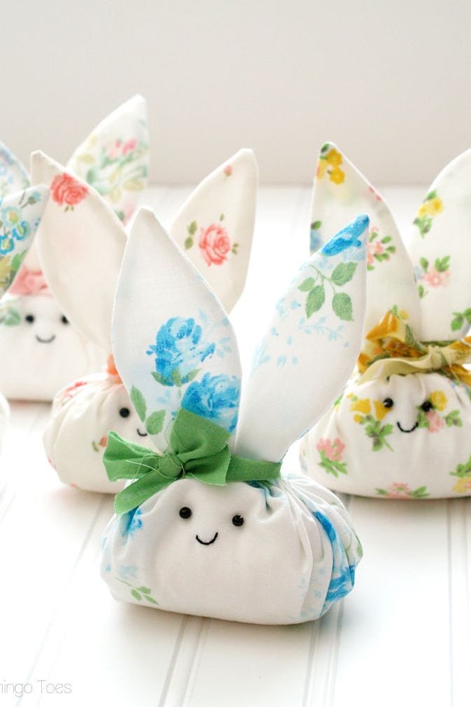 floral fabric bunnies bunny crafts