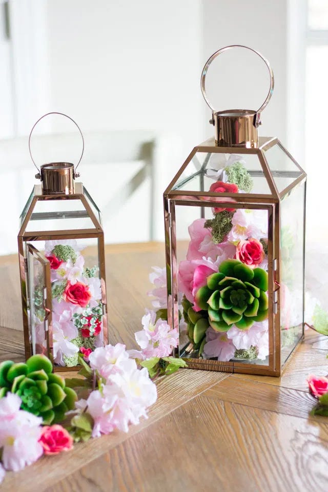 floral lanterns small backyard wedding ideas floral lanterns
