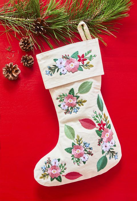 diy christmas stockings floral patches