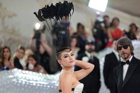 the 2023 met gala celebrating "karl lagerfeld a line of beauty" arrivals florence pugh