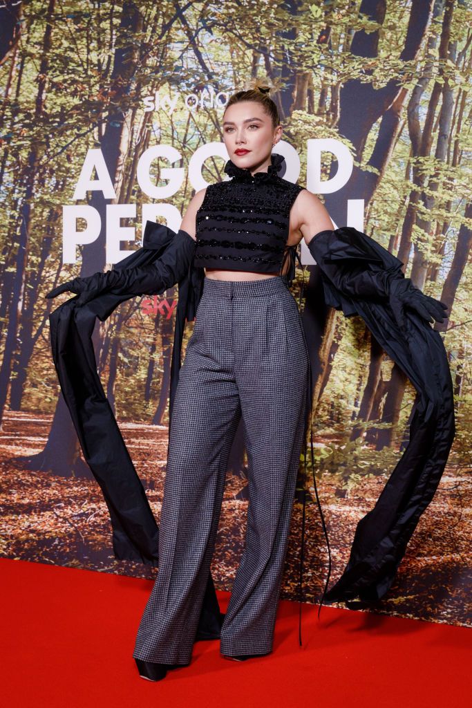 Florence Pugh Drops Jaws in a Stunning Top with Flowing Opera Gloves
