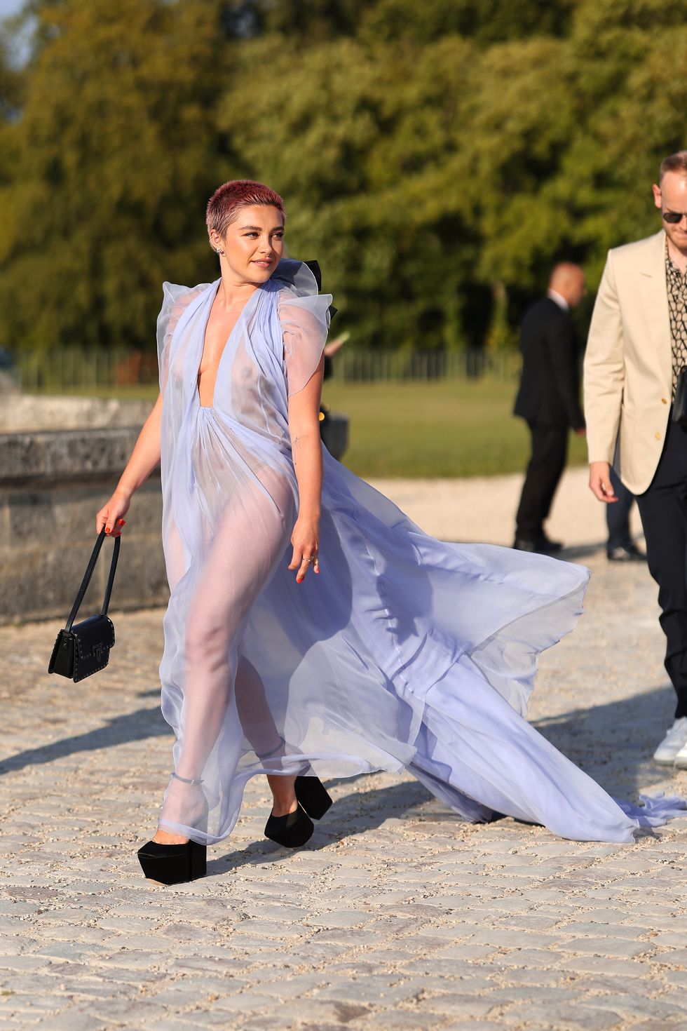 florence pugh at valentino's haute couture show