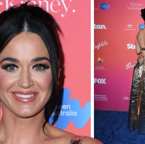 Katy Perry Flaunts Sculpted Abs In A Metallic Bra Top In Photos