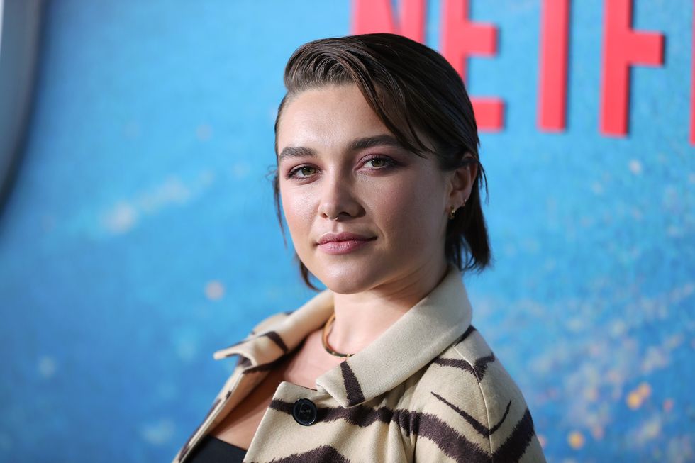 new york, new york   december 05 florence pugh attends the world premiere of netflixs dont look up on december 05, 2021 in new york city photo by theo wargowireimage,