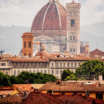 florence, tuscany, italy santa maria del fiore duomo cathedral from a unique point of view