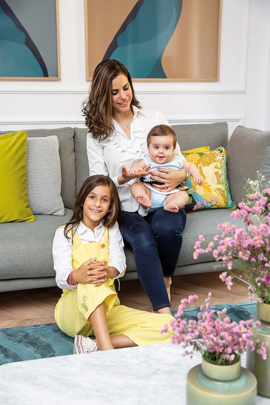 People, Child, Yellow, Room, Home, Toddler, Sitting, Family pictures, Photography, Happy, 
