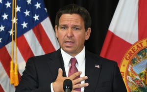 florida gov ron desantis speaks at a press conference in
