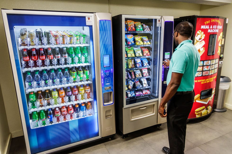 Florida, Miami, man at vending machines