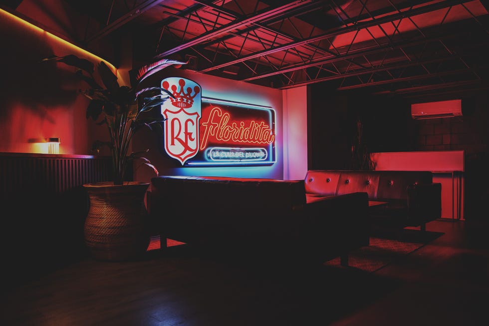 a red sign on a table