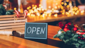 florist workshop christmas decor welcoming sign