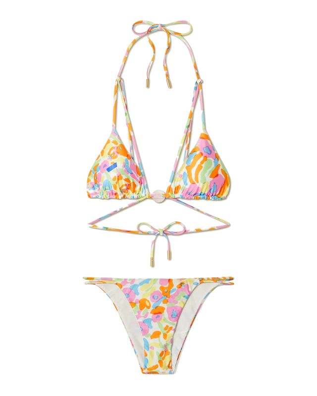 cult gaia
sloane embellished printed triangle bikini top  
£143
and string bottoms £143