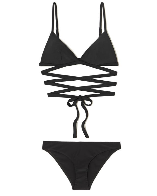 matteau black wrap bikini   £105   and briefs   £105