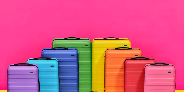 FLOUR SHOP x Away Drop Rainbow-Colored Suitcases