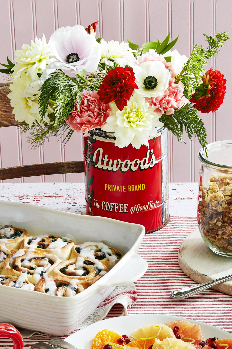 diy flower arrangements ideas coffee can with brunch meal