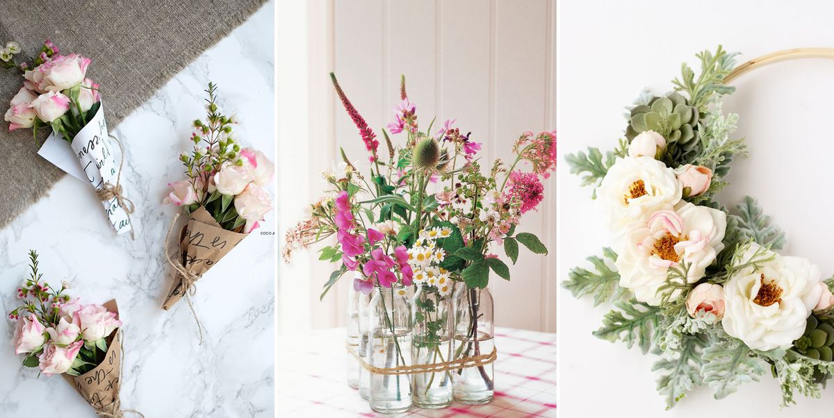 Simple DIY Flower Arrangement Using Faux Florals - Bless'er House