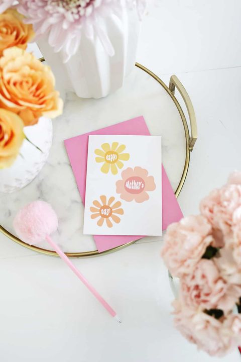 flower power diy mother's day cards