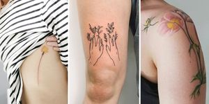Shoulder, Skin, Temporary tattoo, Tattoo, Arm, Joint, Back, Human body, Leg, Flesh, 