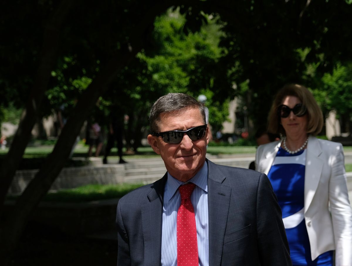 washington, dc   june 24 former trump national security advisor michael flynn leaves the e barrett prettyman us courthouse on june 24, 2019 in washington, dc flynn is expected to testify again on july 15 photo by alex wroblewskigetty images