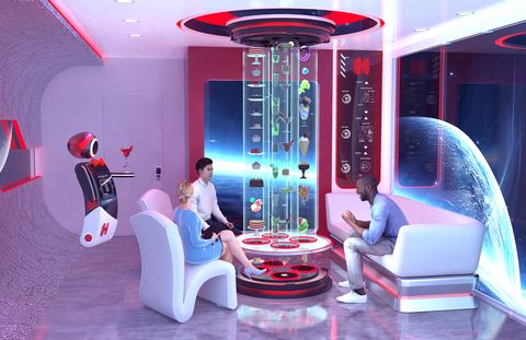mini bar in outer space