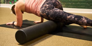 danielle and sue foam rolling at the valley om