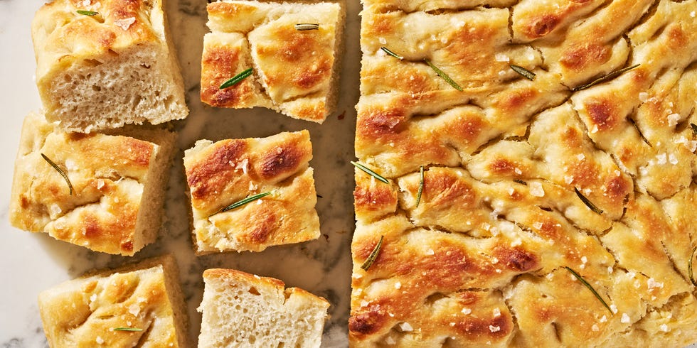 focaccia bread with flaky sea salt and rosemary