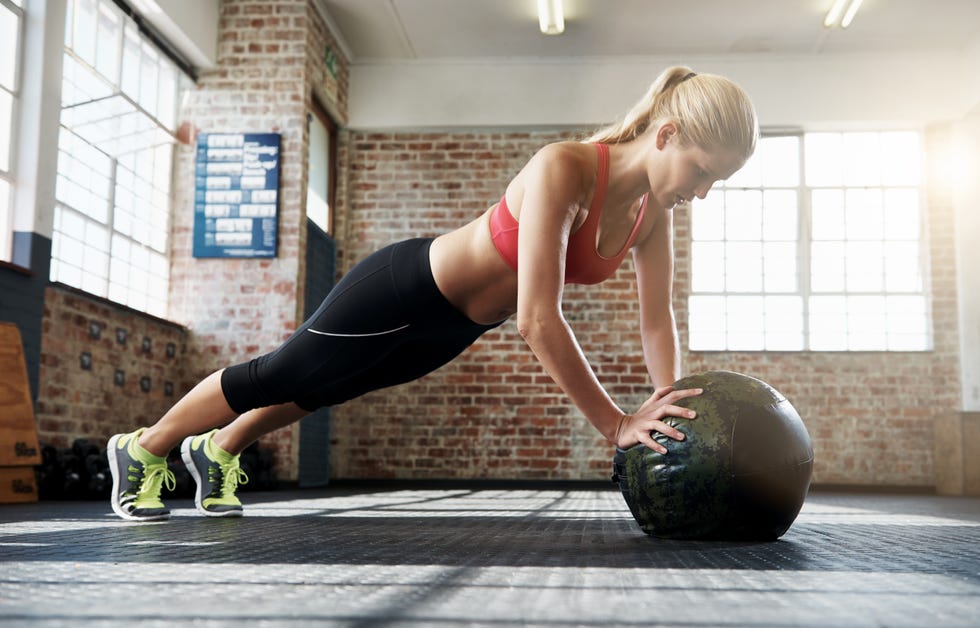 Focussed on her workout