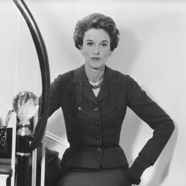 babe paley on a stairwell