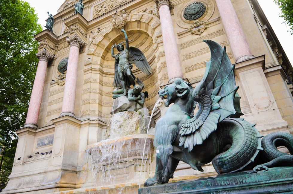 fontaine saint michel in paris, france