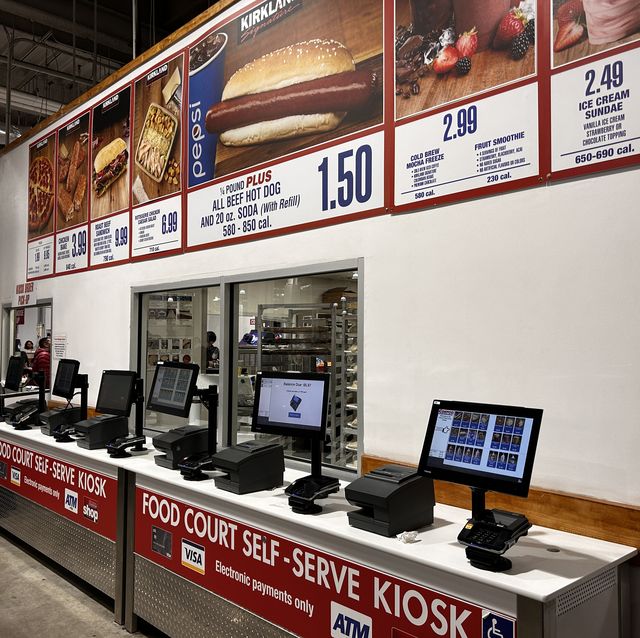 food court self serve kiosk at costco store, queens, new york
