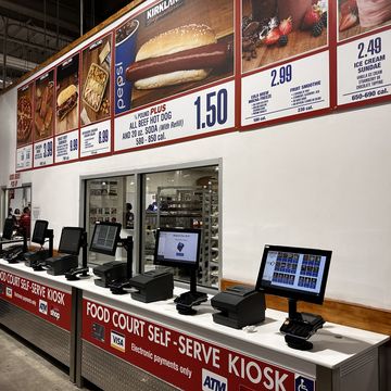 food court self serve kiosk at costco store, queens, new york
