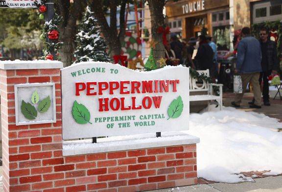 welcome sign for peppermint hollow, as seen on santa baby, special
