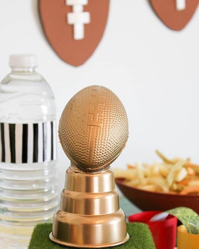 football decorations gold trophy