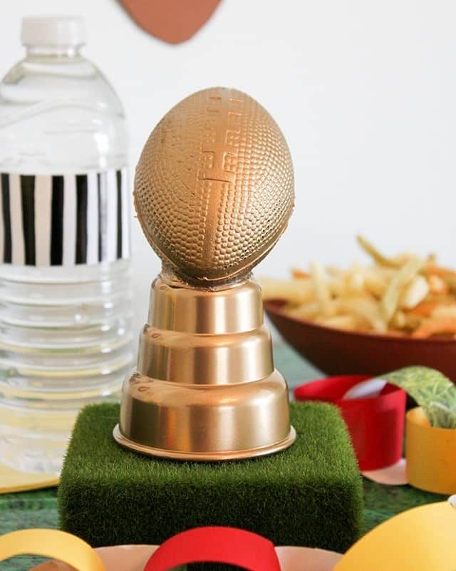 football decorations gold trophy