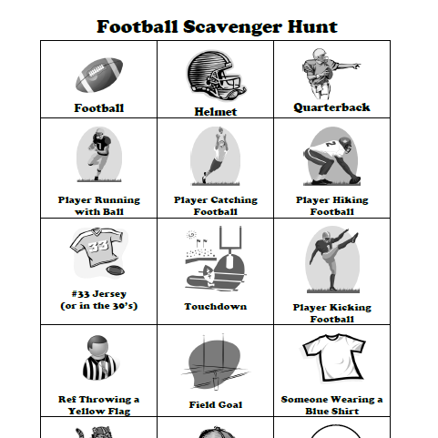 football scavenger hunt for kids