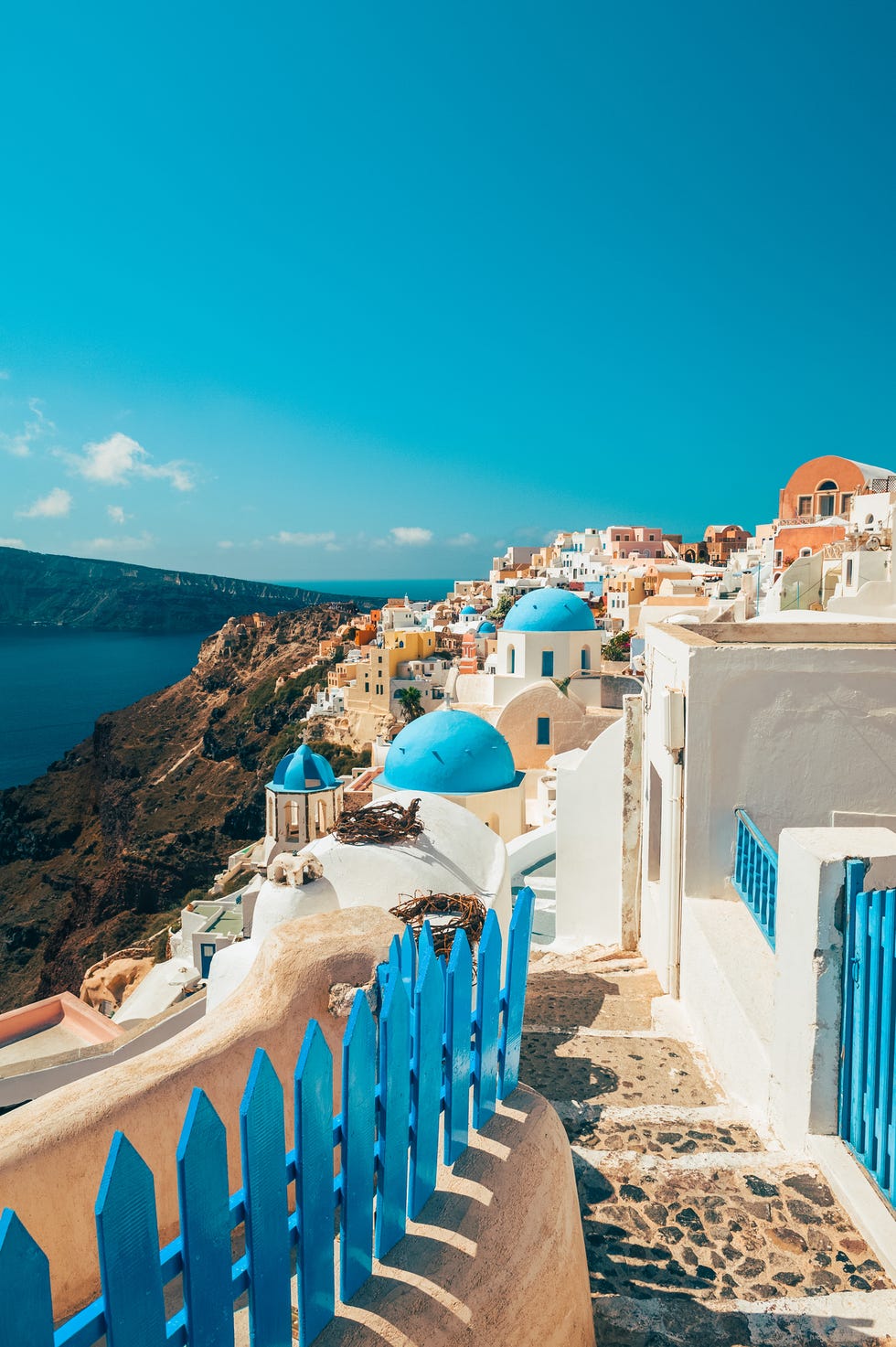 footpath in oia santorini greece