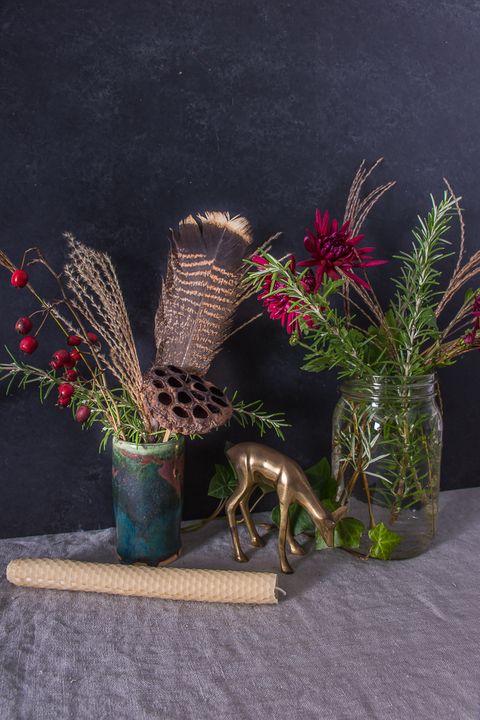 foraged thanksgiving table decor