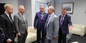russia's president putin at 2018 formula one russian grand prix in sochi