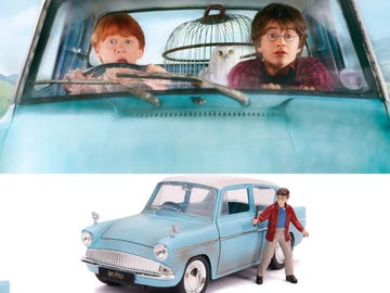 harry y ron en coche volador ford anglia