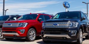 Ford Car and Truck Dealership. Ford sells products under the Lincoln and Motorcraft brands
