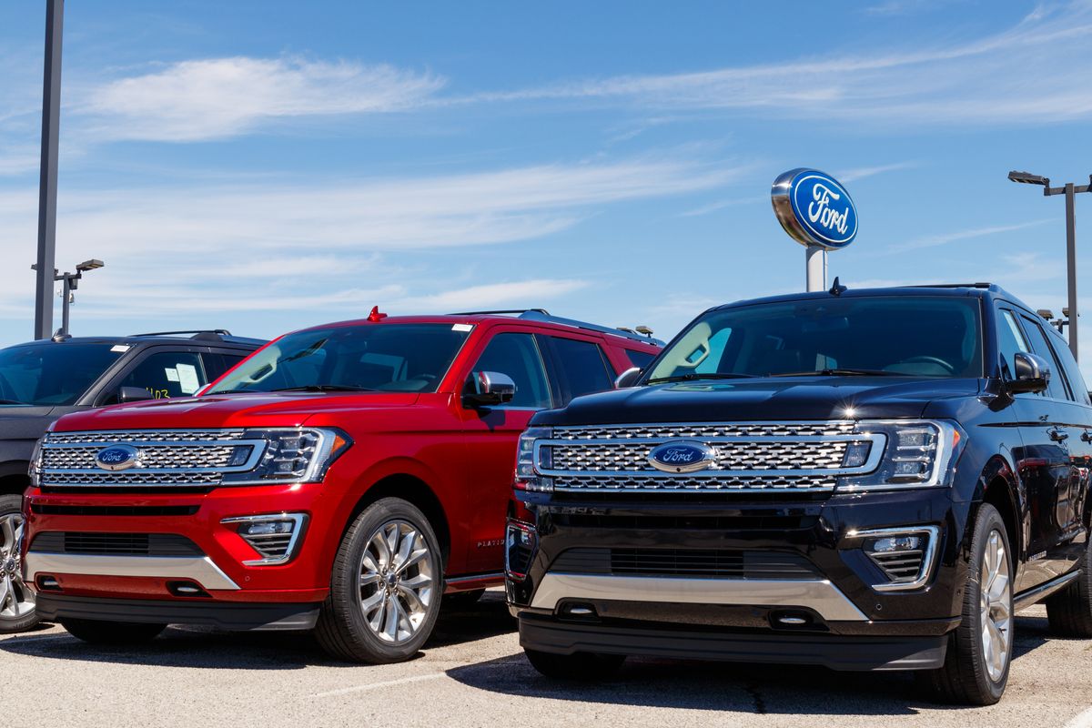 Ford Car and Truck Dealership. Ford sells products under the Lincoln and Motorcraft brands