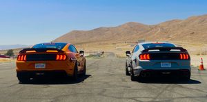 ford mustang mach 1 vs shelby gt500 drag race