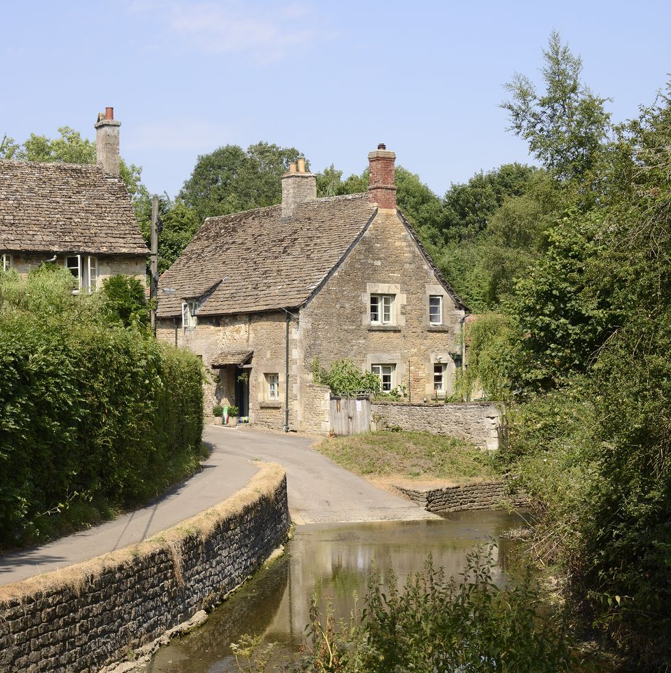 Ford through river at Lacock. Wiltshire. England