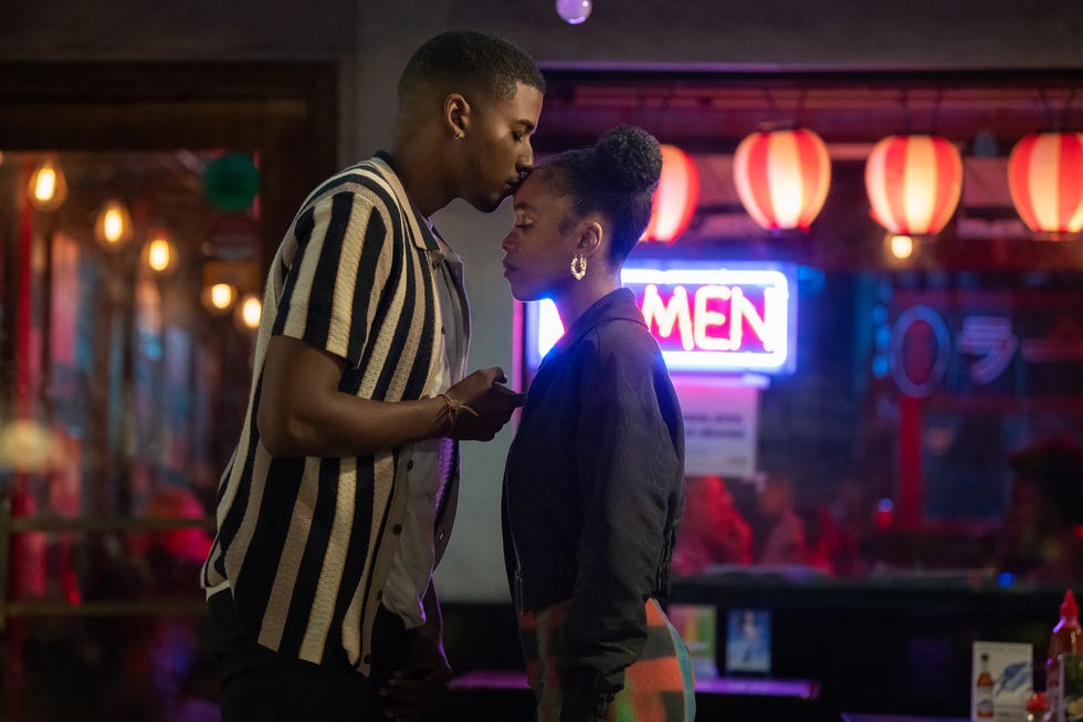 Für immer. (v.l.n.r.) Michael Cooper Jr. als Justin Edwards und Lovie Simone als Keisha Clark in Folge 108 von „Für immer“. Bildnachweis: Elizabeth Morris/Netflix © 2024