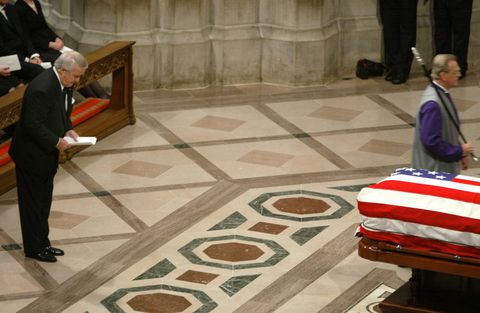 President Reagan's Funeral Service Is Held At The National Cathedral