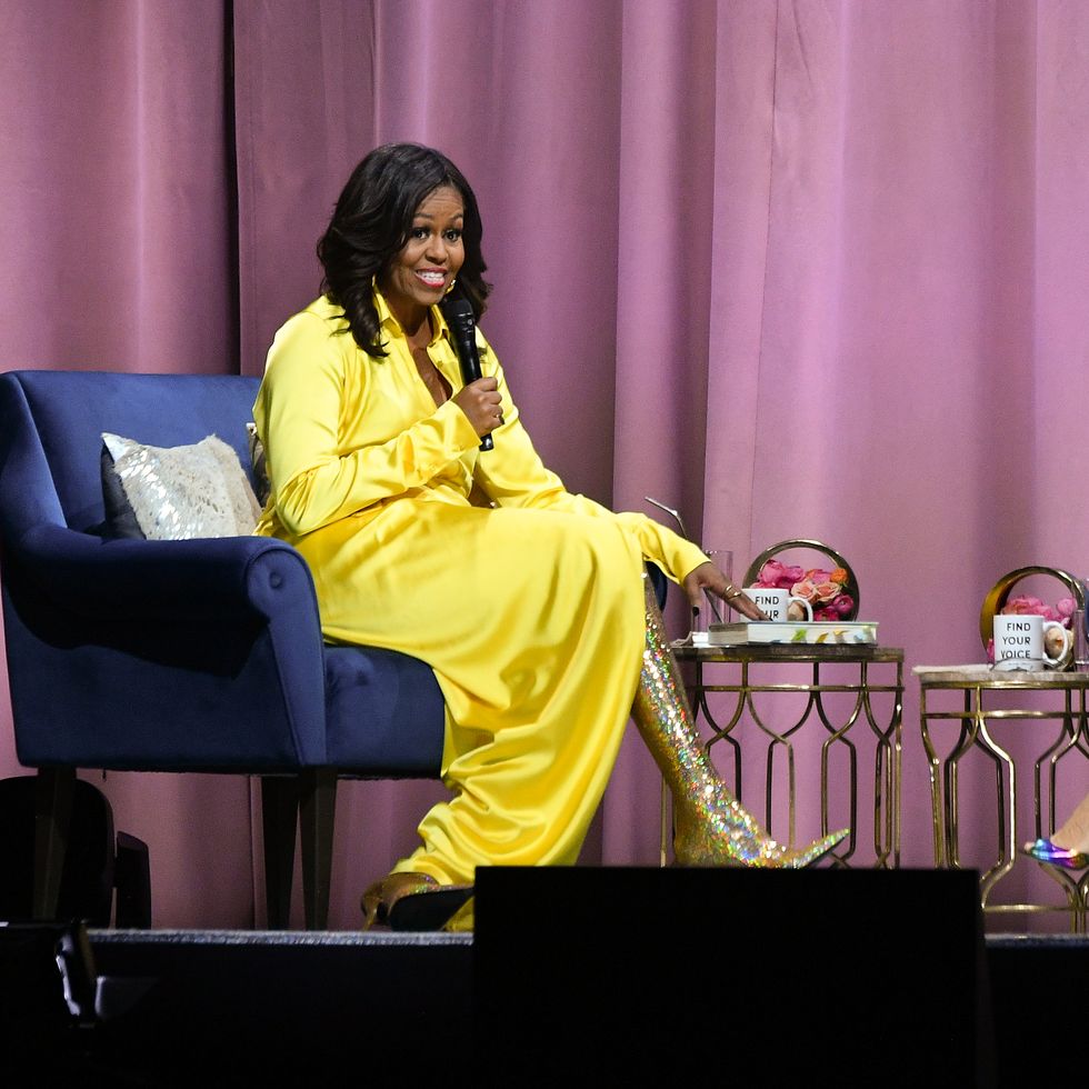 I Allegiance Michelle Obama's Sparkling Gold Balenciaga Boots