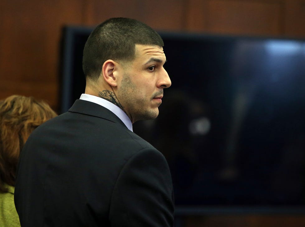 Health and Medical news 041317 boston, ma former new england patriots tight end aaron hernandez stands at the defense table when court is adjourned without a verdict on day 5 of jury deliberations in his double murder trial at suffolk superior court on thursday, april 13