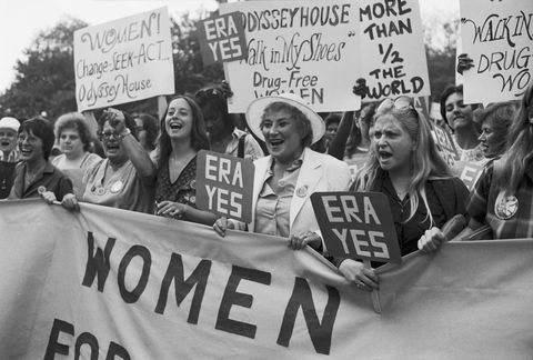 Bella Abzug Joining with Protesters equal rights amendment