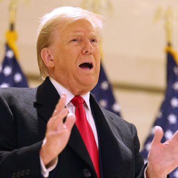former president trump speaks to the media after court appearance in hush money case