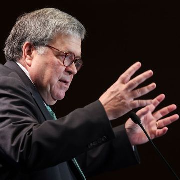 former attorney general barr speaks at the federalist society